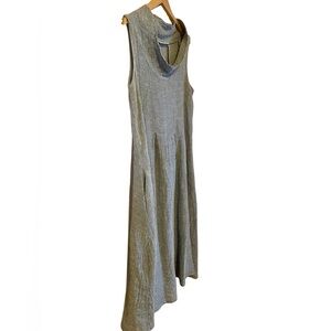 Luukaa grey linen pintuck dress US 8 LK 1 EU 38